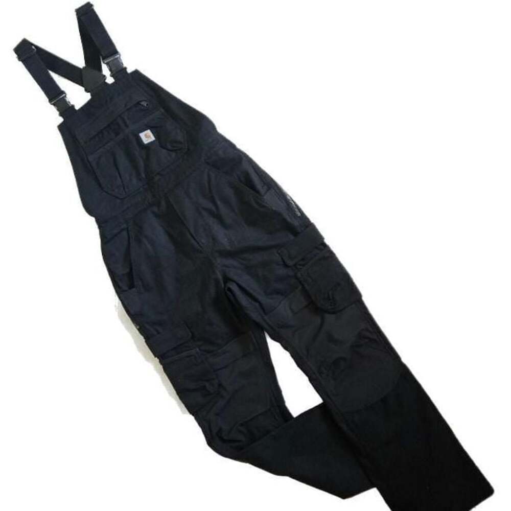 Carhartt Women's Steel Rugged Flex Relaxed Fit Cargo Bib Overalls Black Small